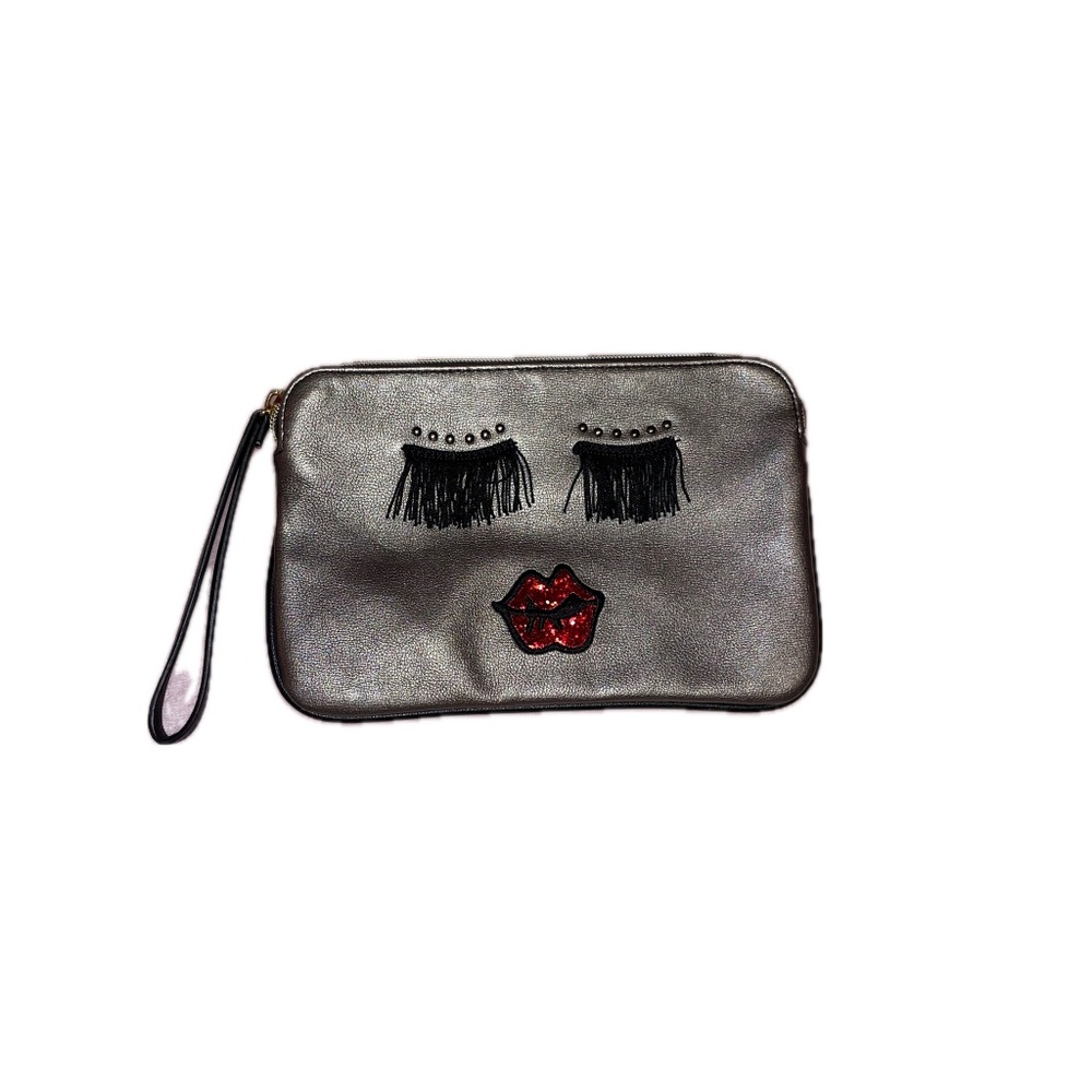 Betsy Johnson Eyelash and Glitter Lips Bag